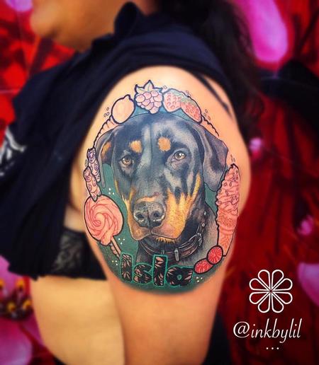 Lil Jackson - Dog Portrait Tattoo Color Realism